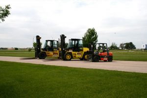 Large to small forklifts available for professional and private use